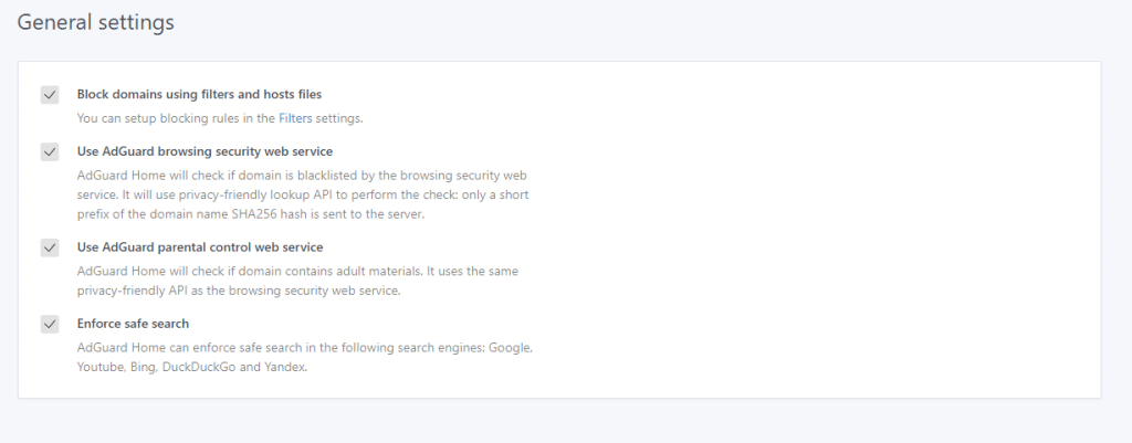 AdGuard Home - General Settings