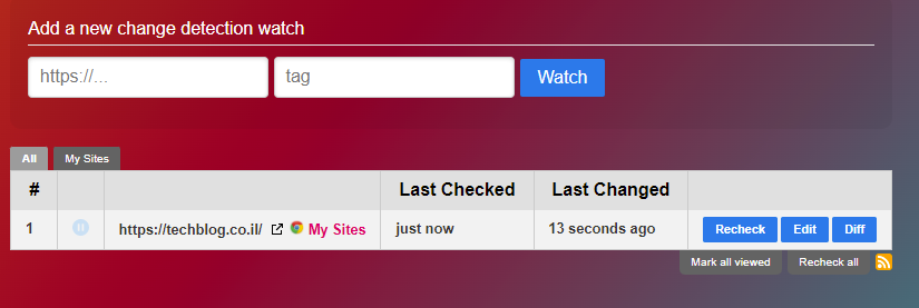 changedetection - Change detected