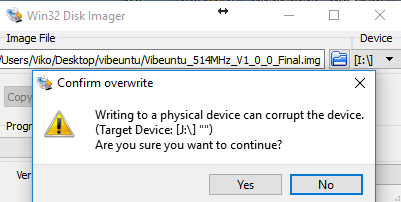 Pibuntu - Write image warning message